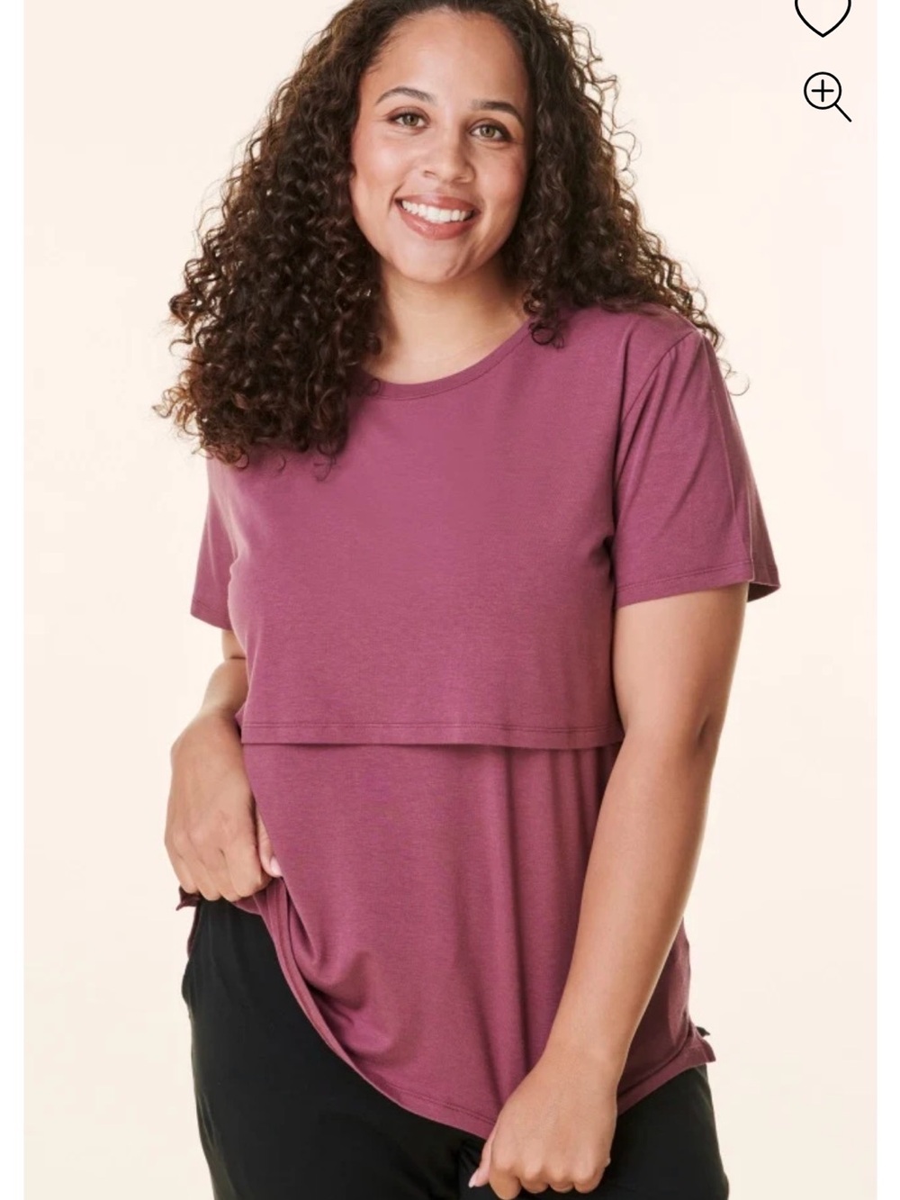 Bravado Plum Short-Sleeve lift up nursing t-shirt